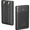 VEGER 10000mAh Powerbank con Cavi Integrati 22.5W Ricarica Rapida Portatile