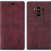 OKZone Cover per Huawei Mate 10 Pro, Custodia Flip Pelle Portafoglio Magnetica Libro con Slot Schede, Slim Silicone TPU Bumper Wallet Supporto Case, Antiurto Cover Per Huawei Mate 10 Pro (Rosso)