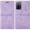 OKZone Cover per OPPO A74 4G / F19, Custodia Flip Pelle Portafoglio Magnetica Libro con Slot Schede, Slim Silicone TPU Bumper Wallet Supporto Case, Antiurto Cover Per OPPO A74 4G / F19 (Viola)