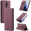 SLWYF Cover Compatible con OnePlus 7 Pro, Retro Flip Caso in PU Pelle Premium Portafoglio Custodia Resistente Protezione Chiusura Magnetica Case per OnePlus 7 Pro - Rosso