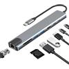 Gudemoore Hub USB C con adattatore Ethernet, 8 in 1 tipo C convertitore multiporta con 100 W PD, 4 K HDTV, USB 3.0/2.0, porta C, lettore di schede SD/TF per iPhone 15, MacBook, iPad, Samsung, superficie, ecc.
