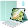 EHLCYS Custodia Con Tastiera Per Xiaomi Redmi Pad SE 11 Pollici 2023 Tablet, Tastiera Bluetooth Wireless Rimovibile Magnetica, Cover Posteriore In Tpu Ultrasottile E Leggera Con Mouse,Mint green