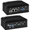 CWWK Mini PC Fanless Industrial i5-8250U 4C/8T, 2x RS232/RS485 COM, 2 x Gigabit LAN, Micro Embedded Computer Box, DDR4 8GB RAM 256GB NVMe SSD, SIM, SATA, mPCIe, HD, VGA, 6USB