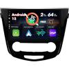 BXLIYER SXAUTO Android 15 Autoradio Per Nissan Qashqai J11 X-Trail Rouge (2014-2018) - 2G+64G - Senza fili Carplay & Android Auto - GRATUITI Telecamera - DAB Fast-boot Volante Split-Screen 2 Din 10.1 Pollici