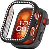 Generic Custodia Bling compatibile con Huawei Watch Fit 4 Cover PC rigida cristallo diamanti strass protettivo bumper Shell Smartwatch, senza pellicola protettiva (nero)