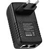 REVODATA Revotech Adattatore Iniettore PoE Gigabit , 48V/0.5A IEEE 802.3af/at Passive PoE+, 10/100/1000Mbps/1G/2G, Distanze fino a 100M, Plug and Play Per telecamera IP/AP wireless/Videotelefono (NEU-G)
