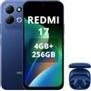 XIAOMI REDMI 17,Smartphone 4G+256GB,Helio G91-Ultra processore,display da 6,9 120Hz,Batteria da 7500mAh,Doppia fotocamera posteriore 50MP,Blu,incluso cuffie smart incluse blu