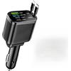 Knocery Accendisigari USB-A 100 W, caricatore da auto allungabile 30 W, USB-C, 5 in 1, adattatore per auto, Camping Travel Essentials con indicatore di tensione, per Phone 16/15/14/13/Pad/Galaxy S25/GPS, ecc