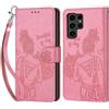 KENHONER Custodia per Samsung Galaxy S24 Ultra Cover, Rosa | Portafoglio in Pelle PU Retro, Antiurto Flip, Slot per Schede, Funzione Stand, Chiusura Magnetica
