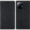 OKZone Cover per Xiaomi Mi 11 5G, Custodia Flip Pelle Portafoglio Magnetica Libro con Slot Schede, Slim Silicone TPU Bumper Wallet Supporto Case, Antiurto Cover Per Xiaomi Mi 11 5G (Nero)