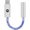 Girftu JCALLY JM6 Pro USB C Type-C a 3,5 mm Dual DAC CX31993 MAX97220 Digital Audio Portable decoding amp HiFi DAC Mobile Headset Adapter per iPhone 15 Plus Max Galaxy S23 Ultra Android Phone (argento blu)