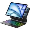 IVEOPPE Tastiera Magic per iPad Air 11 11 M4 2026/M3 2025/M2 2024/Air 5/Air 4 | Cover Keyboard Touchpad Supporto Flottante, Magnetica Illuminato Trackpad Tastiera Custodia per Pro 11 1-4 Gen, Nero