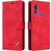 OKZone Custodia per Huawei P Smart Plus 2019/Nova 4 lite/Honor 10i, Custodia Protettiva Antiurto, Porta per Carte con Patta in Pelle PU Custodia per Telefono (Rosso)