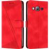 FERLAN Cover per Samsung Galaxy J7/J7 Next/J7 Core/J7 Neo/J701F/J701M/J700 Pelle Premium Portafoglio Protezione Wallet Libro Flip Case Magnetica Supporto Custodia - Rosso