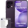 OPPO Reno16 FS 5G Smartphone Sbloccato, 8+512GB, Fotocamera Selfie Ultra Grandangolare 50MP, Video con Raddrizzamento, Display 6.57 120Hz, IP69K, Twilight Violet (con Caricatore 45W SUPERVOOC)