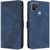 OKZone Cover per OPPO A15/OPPO A15S/A35, Custodia in PU Pelle per OPPO A15/OPPO A15S/A35, Custodia a Libro Protettiva Folio Portafoglio con Magnetica e Slot per Carte Wallet Case Flip Cover (Blu)