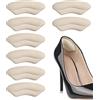 Riootlnm Cuscinetti per tallone per scarpe troppo grandi, inserti per donne, impugnature per tallone per donne e uomini, protezioni per cuscino per scarpe larghe e vesciche, riempitivi comodi (beige, 4 paia)