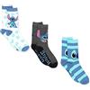 Disney Lilo & Stitch Crew-Socken für Damen, confezione da 3 (Jugendliche/Erwachsene), Stitch Bianco/Blu, L