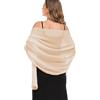 Pukguro Scialli e stole per abiti da sera in chiffon trasparente, da donna, elegante, morbido e setoso, avvolgente sciarpa da sposa, Champagne, 79 * 18''