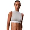 Calvin Klein Donna Bralette Lightly Lined con Collo Alto, Grigio (Grey Heather), M
