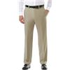 Haggar Pantaloni da Uomo Cool 18 PRO Classic Fit Flat Front - Taglie Regolari e Grandi e Alti, Kaki, 40W x 31L, Cachi, 40W x 31L