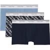 Calvin Klein Uomo Pantaloncini Boxer Confezione da 3 Balance con Fascia con Logo, Multicolore (Black/Wrapped Logo_Black/Regatta), S