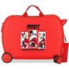 Disney Joumma - Valigia per bambini Disney Topolino, 50 x 38 x 20 cm, rigida in ABS, chiusura a combinazione laterale, 34 l, 2,1 kg, 2 ruote doppie, bagaglio a mano
