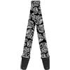 buckle-down tracolla per chitarra - la polvere di vita II Sugar Skulls nero/bianco - 5,1 cm - Larghezza 29 - 137,2 cm lunghezza