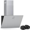 Klarstein Cappa aspirante ad angolo Silver Lining 60 cm - 600 m³/h, Classe energetica A, Acciaio inox, Pannello a pulsanti con luce