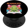 Just a Funny Amphibian Axolotl Lover Readsalotl, lettura scolastica, Axolotl, divertente libro, amante dei libri PopSockets PopGrip Adesivo
