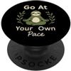 Minimalist Sloth Eco Friendly Slow Livin Bradipo Slow Life Bradipo Yoga Etico Vivere Anti-Hustle PopSockets PopGrip Adesivo
