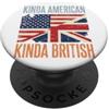 Half British Half American Flags Patriottico Stati Uniti Inghilterra Bandiere Kinda americano Kinda British PopSockets PopGrip Adesivo