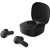 Philips TAT2100BK Auricolari True Wireless Bluetooth 6.0, 36 ore di riproduzione, 4 mic per chiamate chiare, Resistenza agli schizzi IPX4, Alloggiamento tascabile per la ricarica, Nero