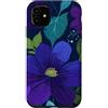 Deep Purple, Lavender & Lilac Flower Gif Custodia per iPhone 11 Giardino fiorito botanico blu floreale anemone viola