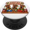 Cute Christmas Elves Pajama PJ Boy Girl Pastore tedesco Babbo Natale Workshop Toys presenta Polo Nord PopSockets PopGrip Adesivo
