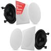 Pyle Casse Audio Altoparlanti da Incasso 25 cm, Sistema 2 Vie, Connessioni Rapide, Griglie Rotonde/Quadrate Intercambiabili, Speaker 300 Watt