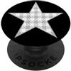 Fantabulous Accessoires Motivo geometrico grafico a stella pied de poule grigio PopSockets PopGrip Adesivo