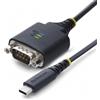 StarTech Cavo Adattatore USB-C a Seriale da 30 cm, Ritenzione COM, Chipset FTDI, da USB-C a DB9 RS232 Maschio, LED di Stato, Viti e Dadi DB9 Intercambiabili