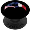 USA American and France Flag French Root USA Bandiera americana e francese radici francesi PopSockets PopGrip Adesivo