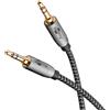 goobay 65273 Cavo AUX stereo audio da 3,5 mm 1 m/cavo jack per auricolari, autoradio, PC, tablet, cavo altoparlante/connessione placcato oro