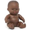 Miniland Bambola neonato pelle scura, 21 cm, per immaginare e imparare