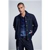 Desigual, Giacca stampata 100% cotone, Cotone, Blu, L