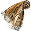 Lorenzo Cana Pashmina - Sciarpa in tessuto jacquard, 100% seta, motivo Paisley, in seta pashmina, multicolore, 70 x 190 cm