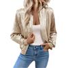 GORGLITTER Giacca bomber da donna, corta, casual, da aviatore, con colletto da baseball, per l'autunno, per il tempo libero