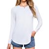 Aottori Maglia Donna Manica Lunga Cotone Girocollo Elegante | Maglietta Leggero, Basic Top, Elasticizzato, Sottogiacca, Tinta Unita, Casual