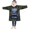 CityComfort Felpa Coperta Bambino - Felpe Oversize con Cappuccio in Morbido Pile Taglia Unica - Regalo per Gamer (Navy/Giallo)