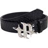 Vynetra Punk PU Cintura In Vita Per Jean Hip Hop Borchiato Cintura Glinting Fibbia Con Strass incrostati Strass Fibbia Cintura Uomo, Modello a scala di pesce B, Taglia unica