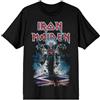 Iron Maiden Eddie Biker Uomo T-Shirt Nero 100% Cotone Regular