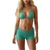 Generico Tankini Donna 2026 Mare Stampa a retrò Costume Due Pezzi Push Up Costumi da Bagno Tankini Imbottito Reggiseno Sexy e Slip da Bagno Per Spiaggia Vacanze E Piscina (B-Green, XL)