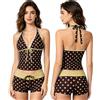 Generico Tankini Donna 2026 Mare Stampa a retrò Costume Due Pezzi Push Up Costumi da Bagno Tankini Imbottito Reggiseno Sexy e Slip da Bagno Per Spiaggia Vacanze E Piscina (C-Light Yellow, XL)